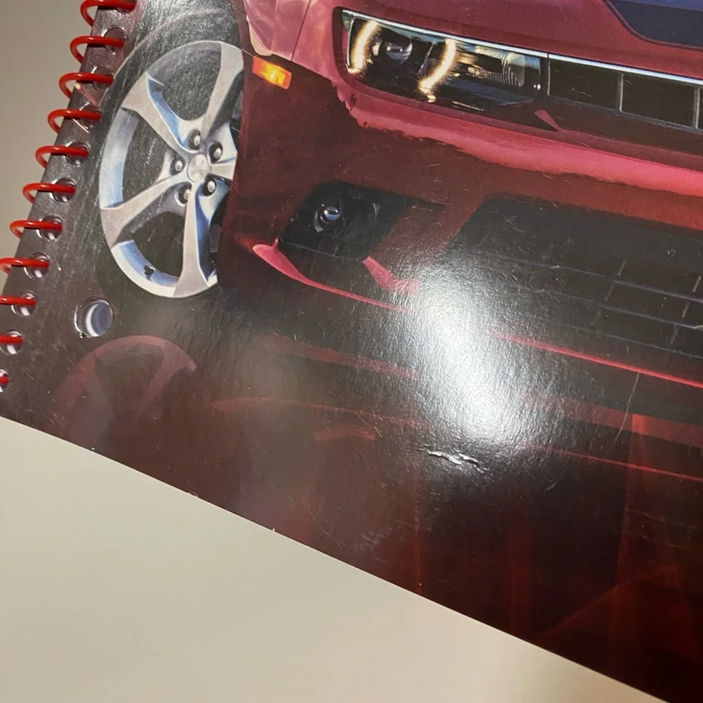 Camaro Notebook Bundle of 4 Red & Blue Spiral General Motors School Supplies GM